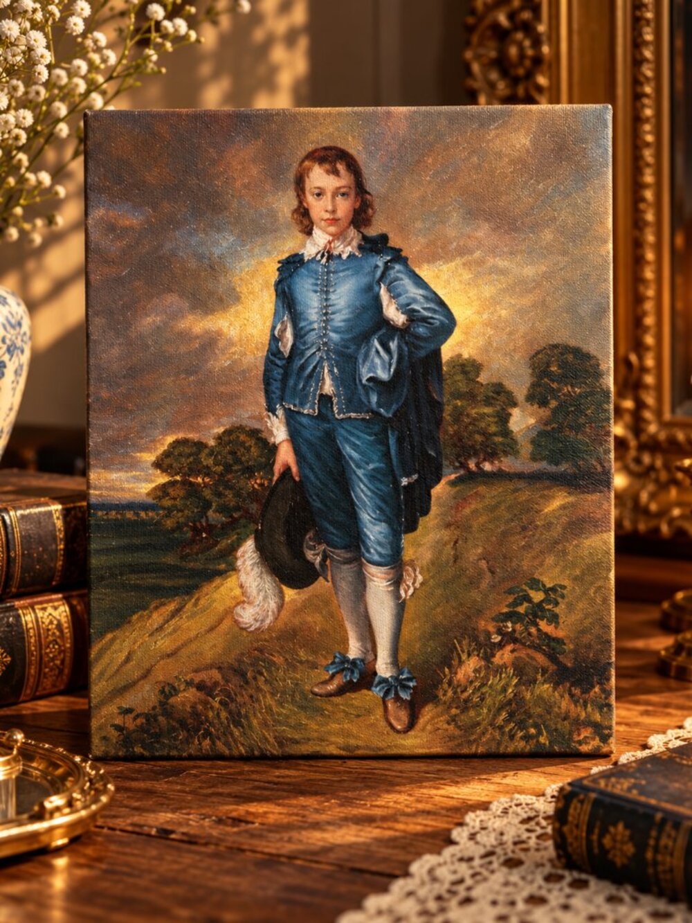Vintage Thomas Gainsborough “Blue Boy” Canvas Art Print 8” x 10”
